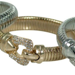 3PCS. GREAT SOCKING STUFFERS, OMEGA STRETCH BRACELET-CRYSTAL CLIP ACCENT, CHOOSE